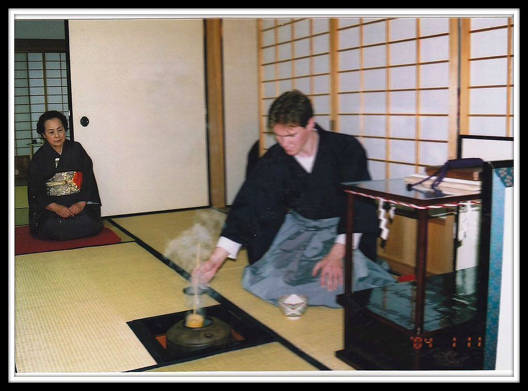 Tim doing Japanese tea ceremony