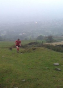 Rainy hill reps at dusk