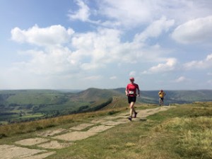 Approaching the summit of Lose Hill on the Long Tour of Bradwell - all set to enjoy the descent into Hope