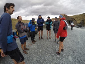 Support team waiting at Honister